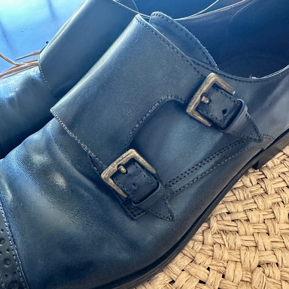 Men’s 11 Joseph Abboud Navy Double Monk Shoes